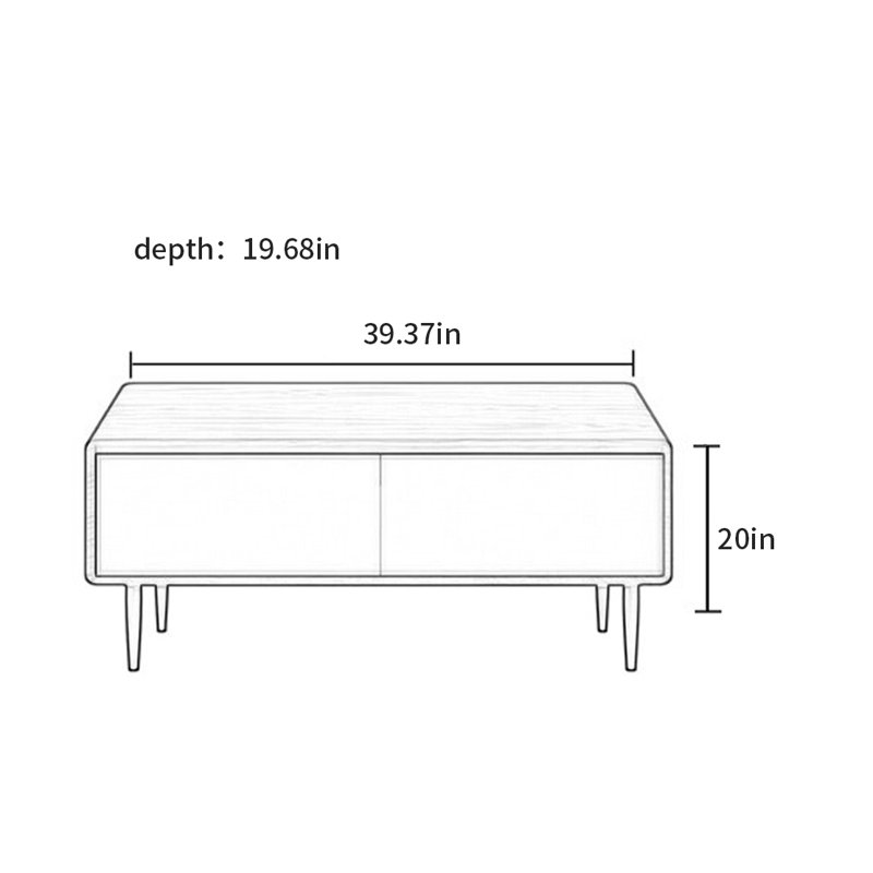 Ferrell, 20" H x 39.37" L x 19.68" W, Black