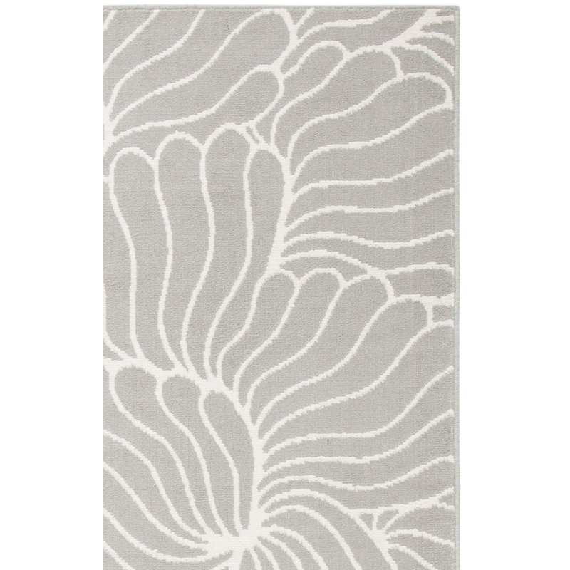 Amaya Abstract Gray/Ivory Area Rug, Runner 2'2" x 9'