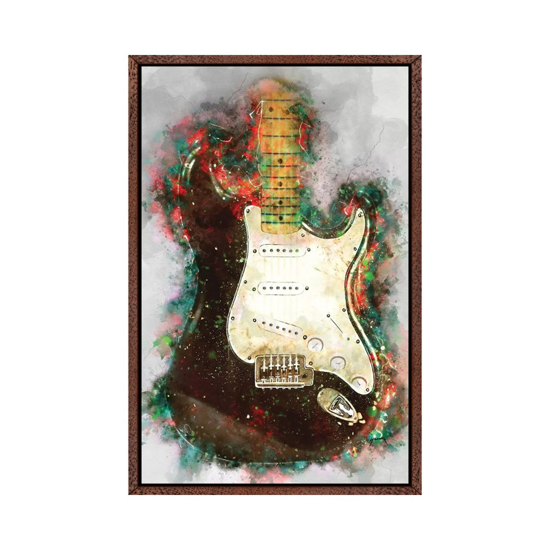 Eric Clapton's Blackie Electric Guitar 1 Piece Wall Art on Canvas, 101.6 cm H x 66.04 cm W, Classic Brown Wood Framed