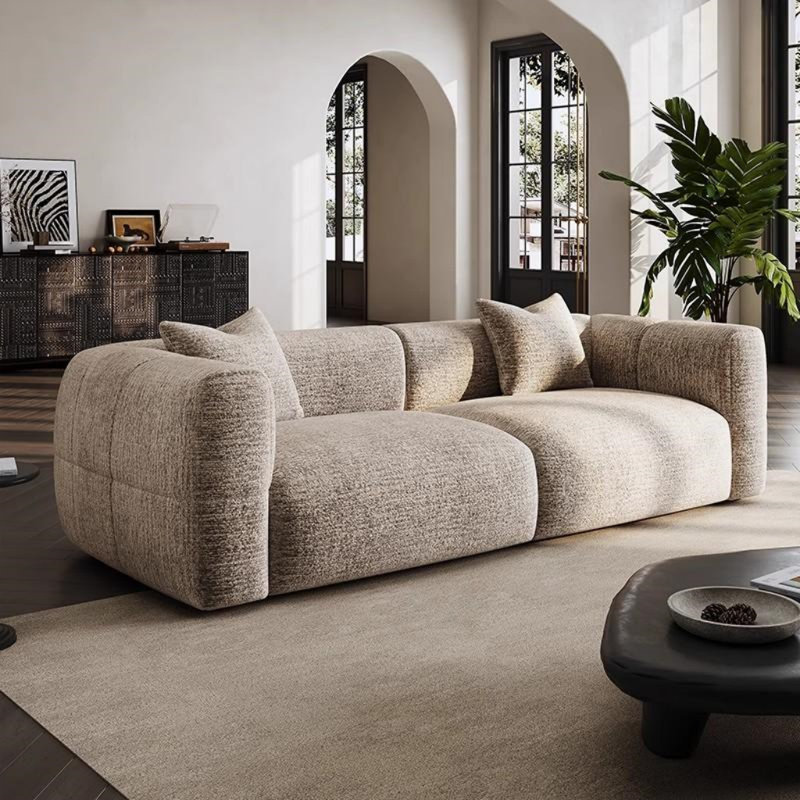 Canapé de style rétro de style français, Gris beige