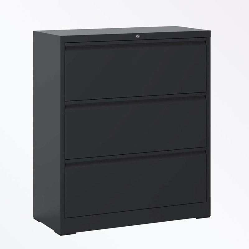 Merlind 35.43'' Wide 3 - Drawer Filing Storage Cabinet, Black