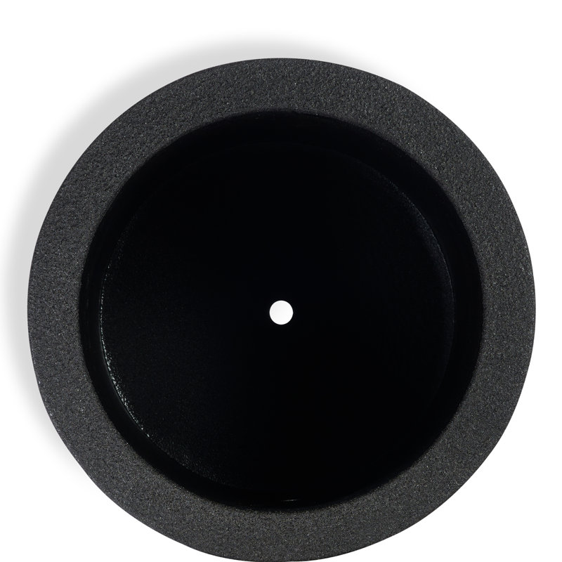 Gita Large Lightweight Outdoor 23" x 19" Round Planter Box, Black Granite