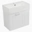 Meuble-lavabo mural de 21,8 po avec lavabo, armoire flottante murale, grand tiroir, tablette réglable, porte-papier hygiénique, système de fermeture en douceur, blanc-750949018