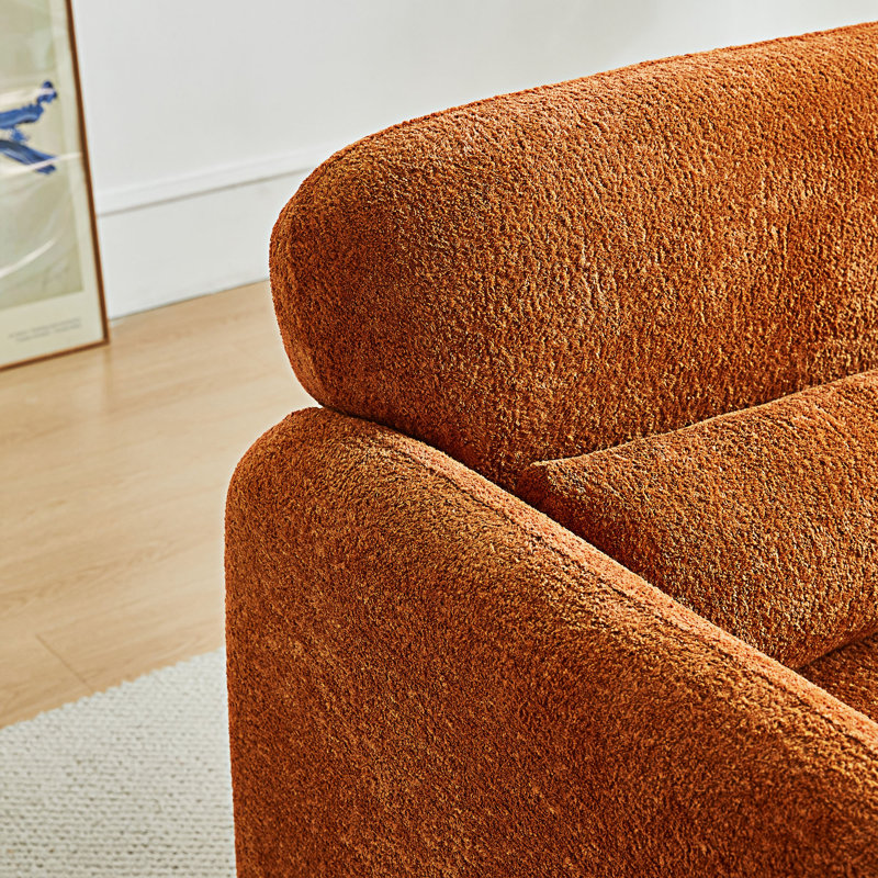 Fauteuil d'appoint rembourré, Orange