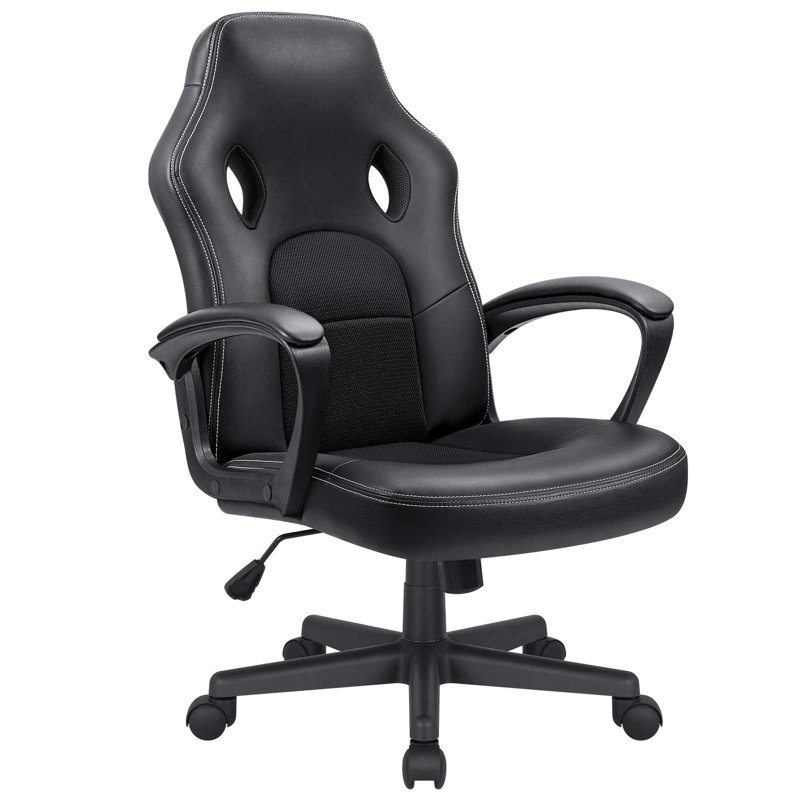 Chaise de jeu PC et de course, Noir