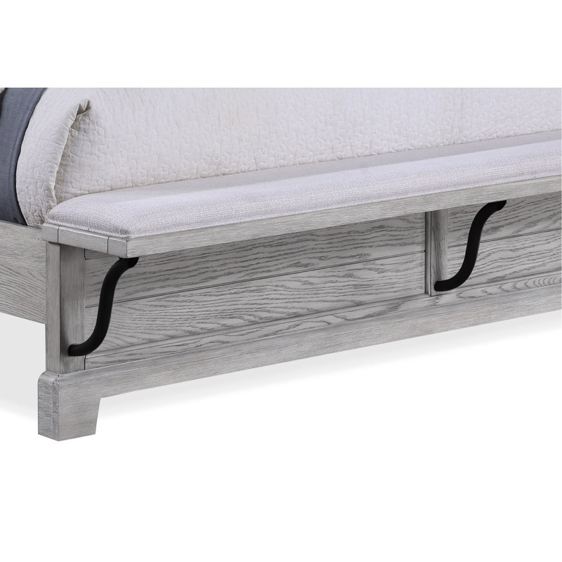 1pièce lit de pied de lit de charme rustique bois de grège naturel doux grain de bois massif