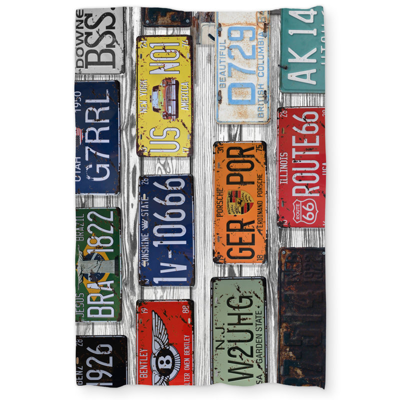 Number Plates Man Cave Duvet Cover - Home Decor Symbol Design