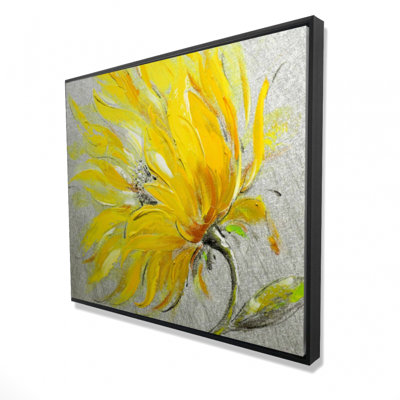 Yellow Flower Print On Canvas