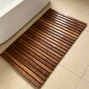 Tapis de bain Roll-up Teak
