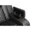Fauteuil inclinable électrique en similicuir gris avec commande à touche unique, éclairage ambiant à la base, appuis-tête réglables et éclairage des porte-gobelets,