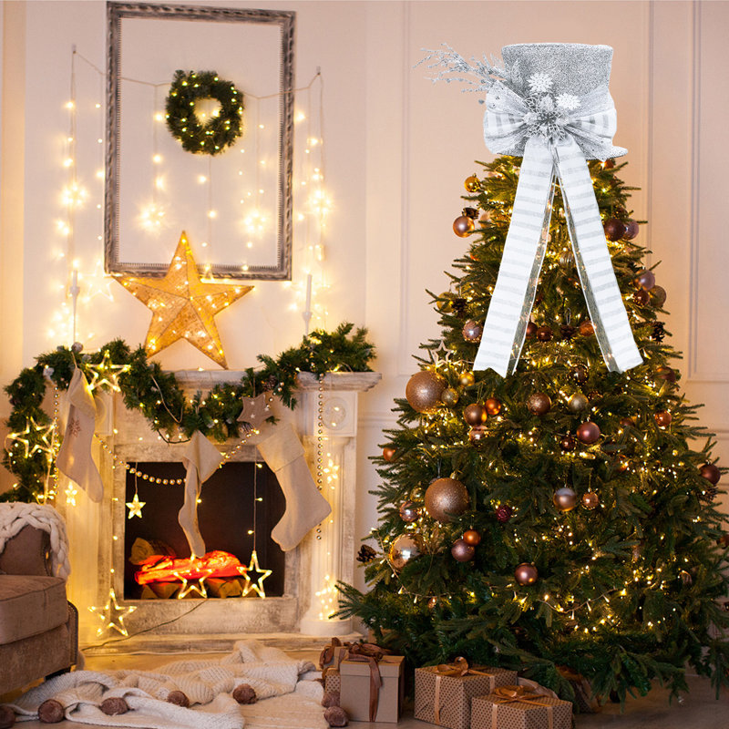 Nœud d'arbre de Noël scintillant scintillant, Silver