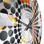 Horloge murale géométrique orange et grise-101236695