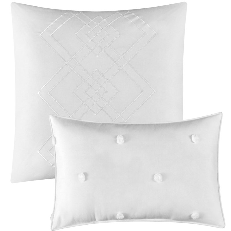 Ensemble d'édredon en microfibre, Blanc, Édredon de très grande taille et 5 pièces suppl