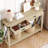 43" Boho Entryway Table With Rattan Drawers, Rustic Wood Console Table With Storage For Living Room, Hallway, Foyer-1392340323