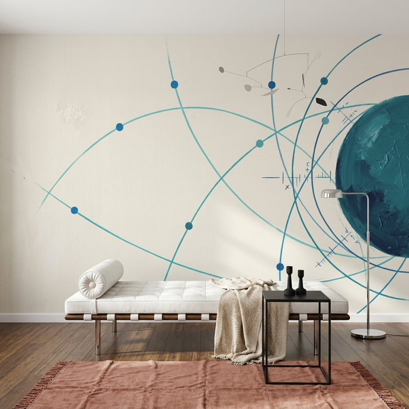 Décoration murale Mid Century Modern, Non tissé, 120 po x 96 po