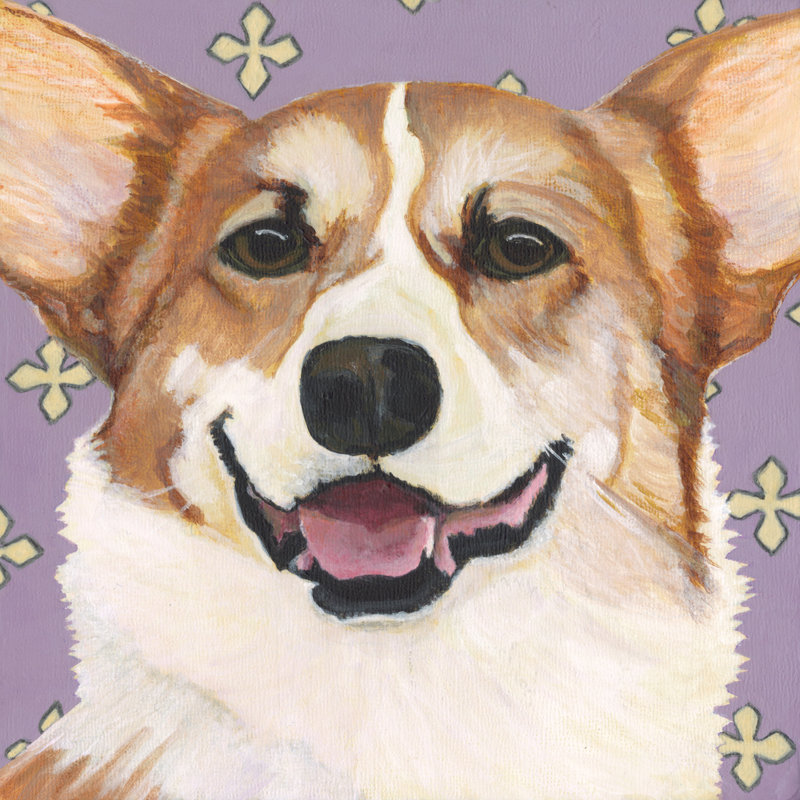 Dlynns Dogs - Teddy by Dlynn Roll - Wrapped Canvas Painting, 30cm H x 30cm W x 3.8cm D