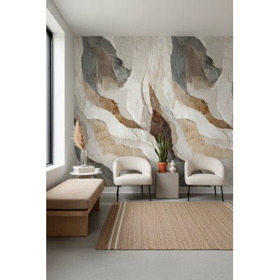 Abstract Wallpaper Textured Modern Wall Double Roll