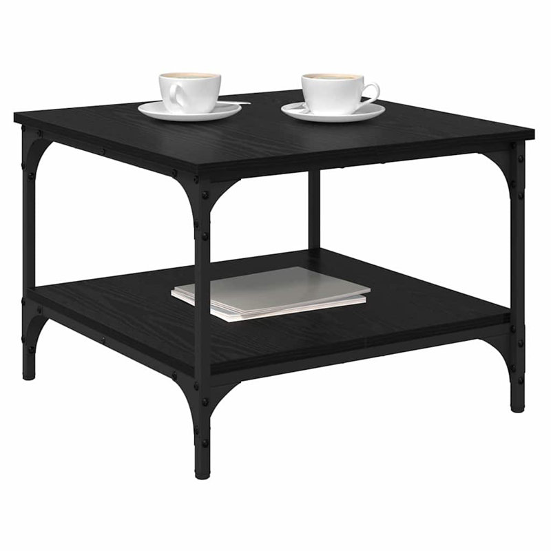 Coffee Table with Storage, 40cm. H x 55cm. L x 55cm. W, Black Oak