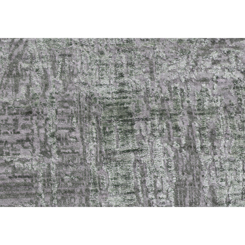 Tapis gris noué à la main de haute qualité, Rectangle 9 pi x 12 pi