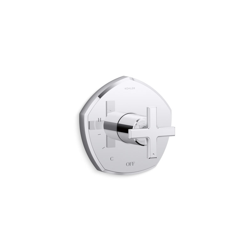 Occasion Rite-Temp Pressure-Balancing Valve Trim with Cross Handle, French Gold