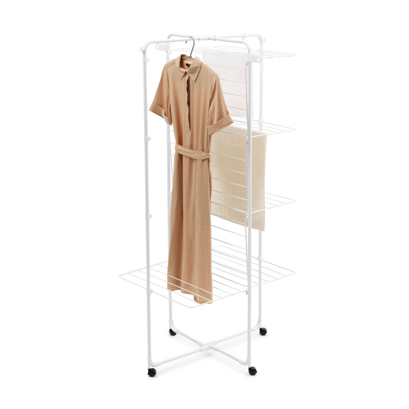 Brabantia Hangon Tower Drying Rack, White, 162.6cm H x 76.2cm W x 73.7cm D