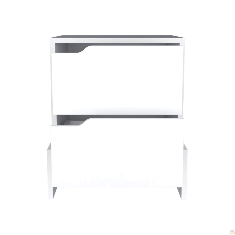 Nightstand With 2-Drawers, End Table, White