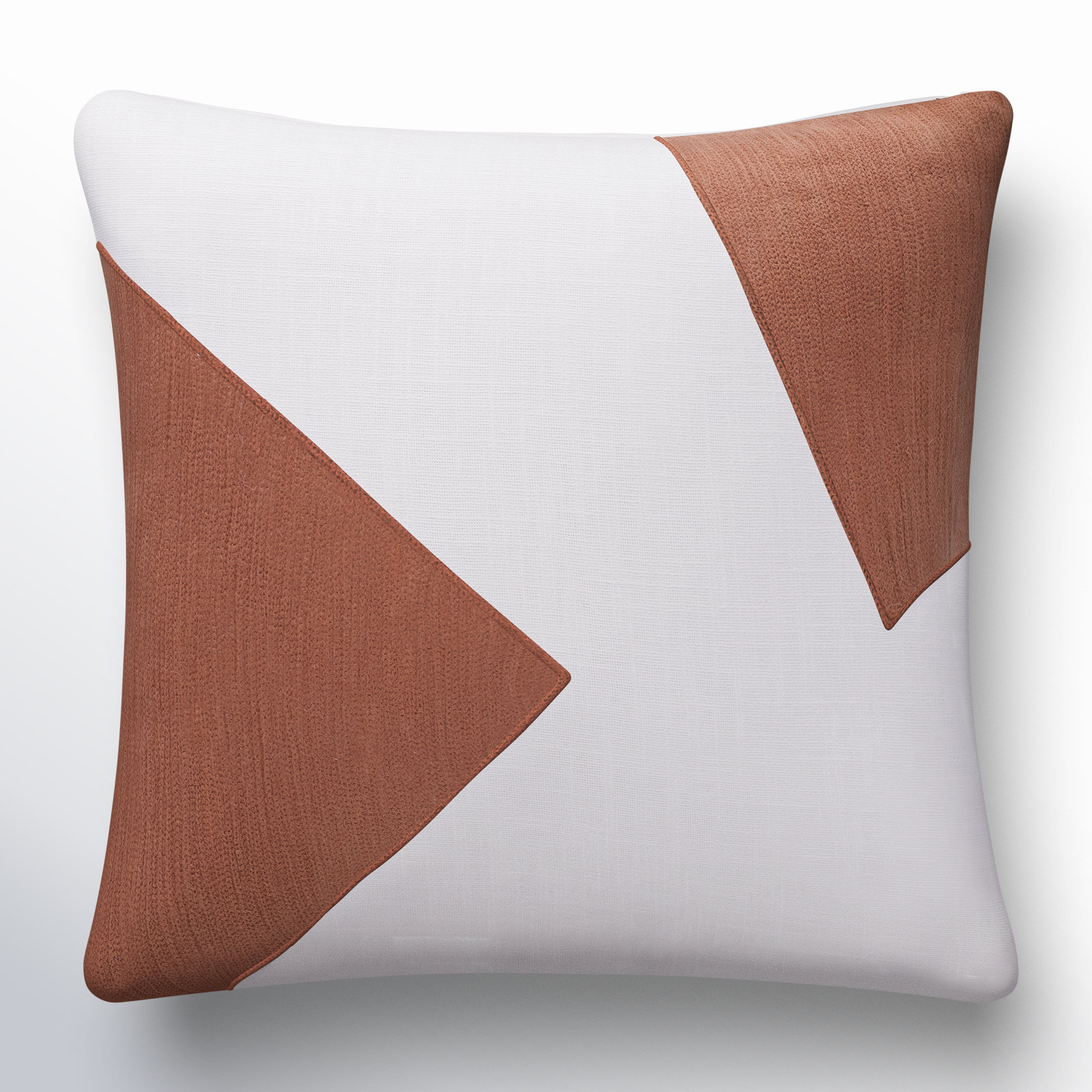 Auburn Geometric Cotton Throw Pillow, Square 18", Brown/White, Down