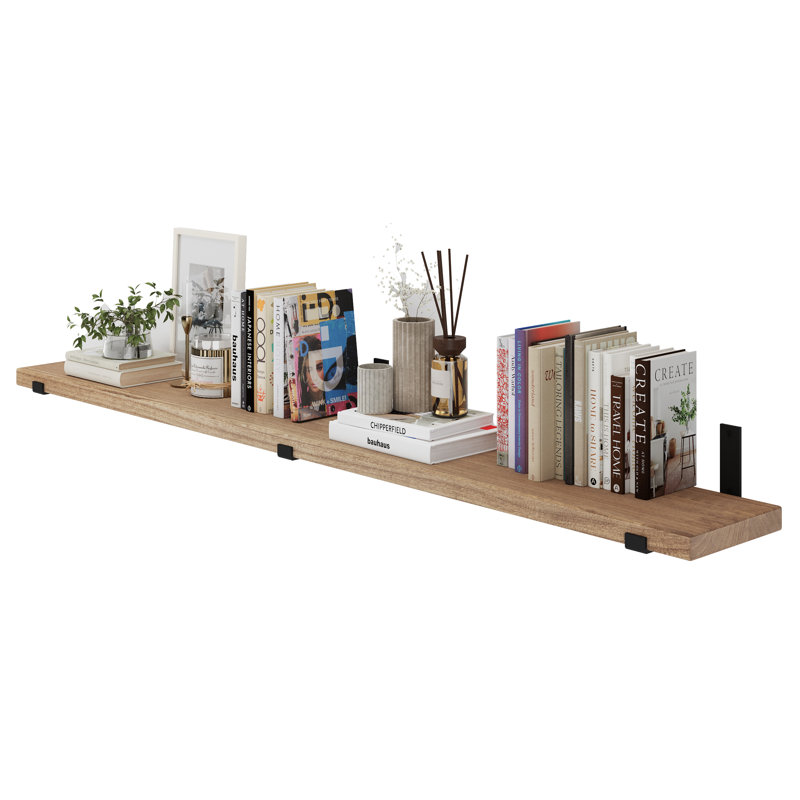 72 Inch Long Floating Shelf For Wall, Wooden Bookshelf, Living Room Organization, Office Decor, Farmhouse, 1pc