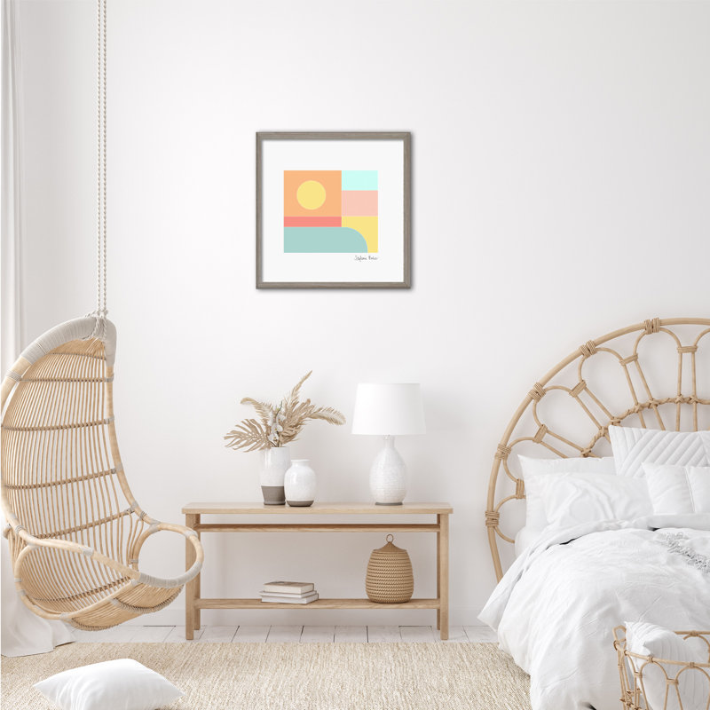 Pop Art & Retro A Summer's Day par Stefanie Bales - impression, Cadre en bois, Gris, H 20 po x l 20 po x P 1,125 po