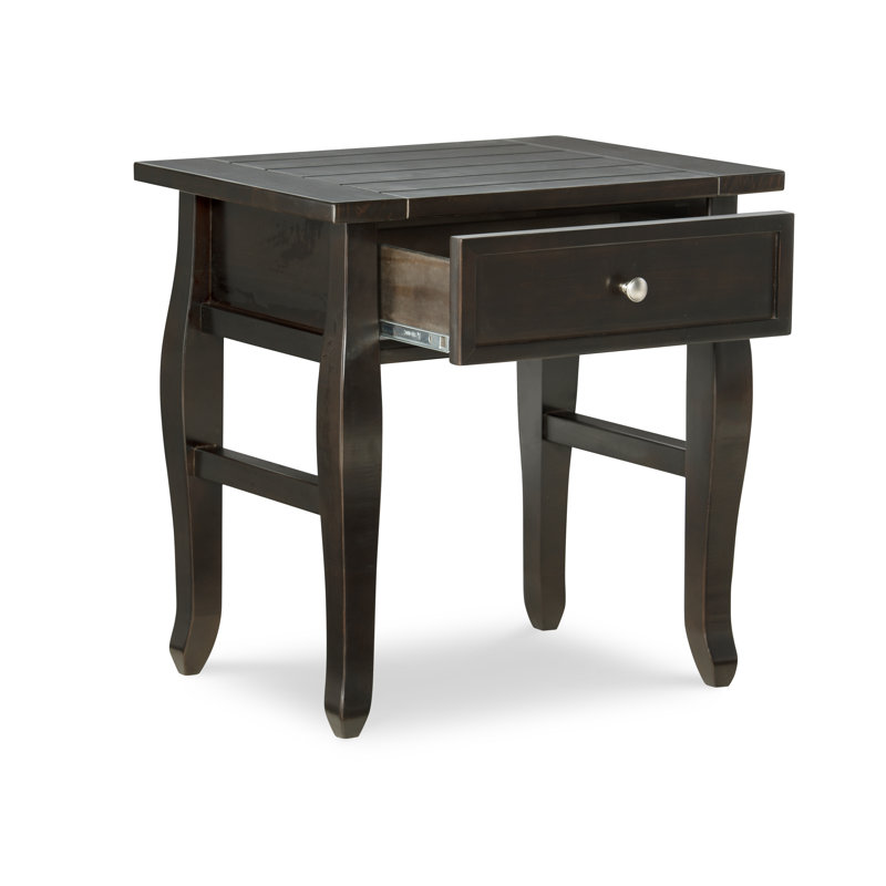 Table de bout en bois massif avec rangement Finleyville, Espresso