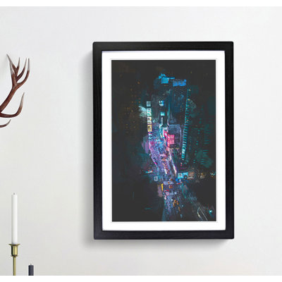 Looking at Times Square in New York in Abstract - Picture Frame Graphic Art Print