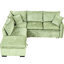 Canapé d'angle convertible de 215 cm pour salon, avec rangements, oreillers et poches de rangement, ergonomique.