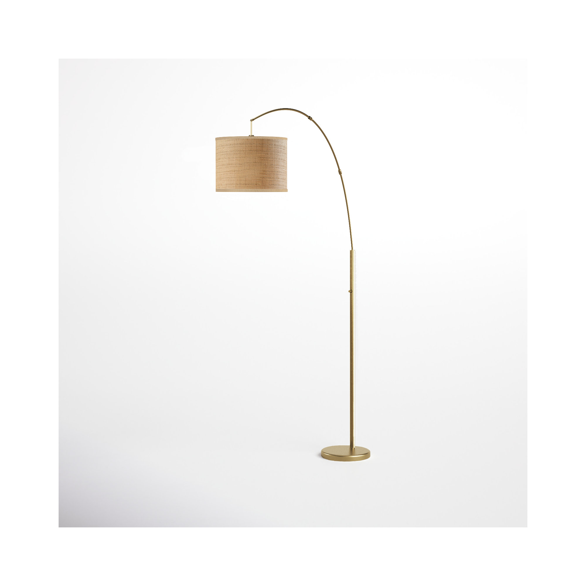 Felice 73.5'' Floor Lamp, Antique Brass, Beige