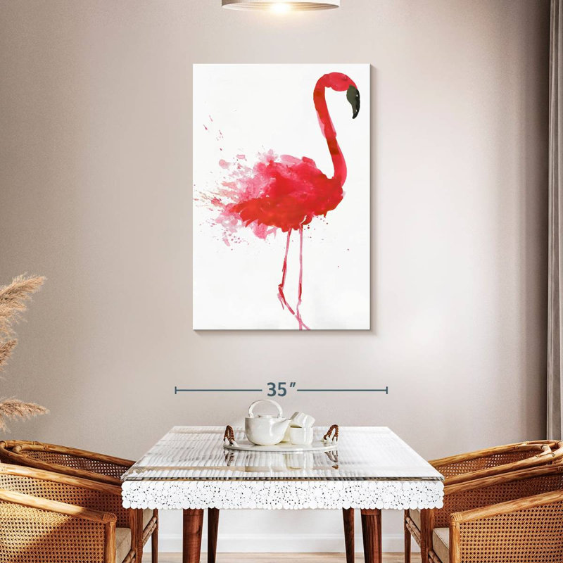 Joli flamant rose Brampt, H 45 po x l 30 po