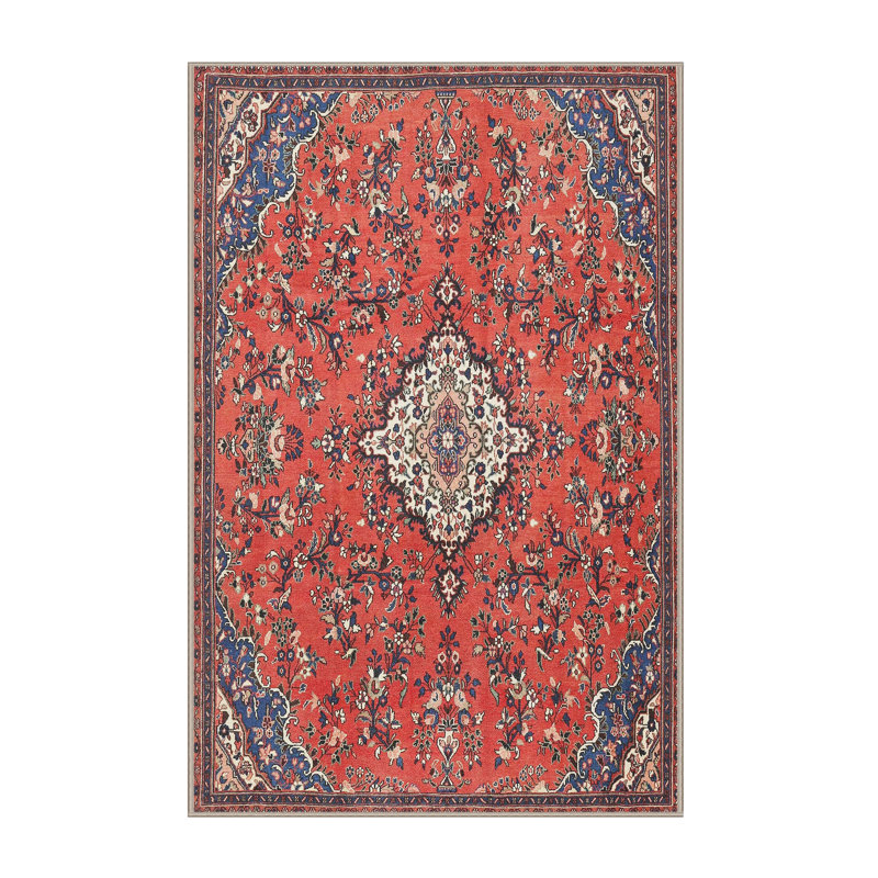 Tapis oriental rouge et bleu, Rectangle 7 pi x 9 pi