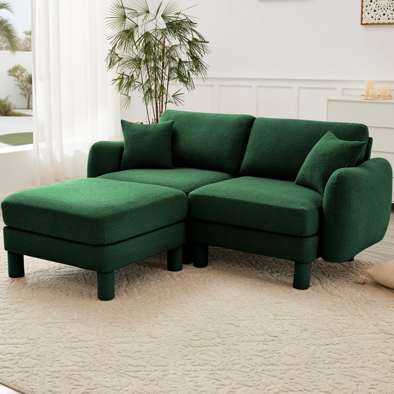 Canapé modulaire à 2 places pour la causeuse en tissu Boucle, Vert