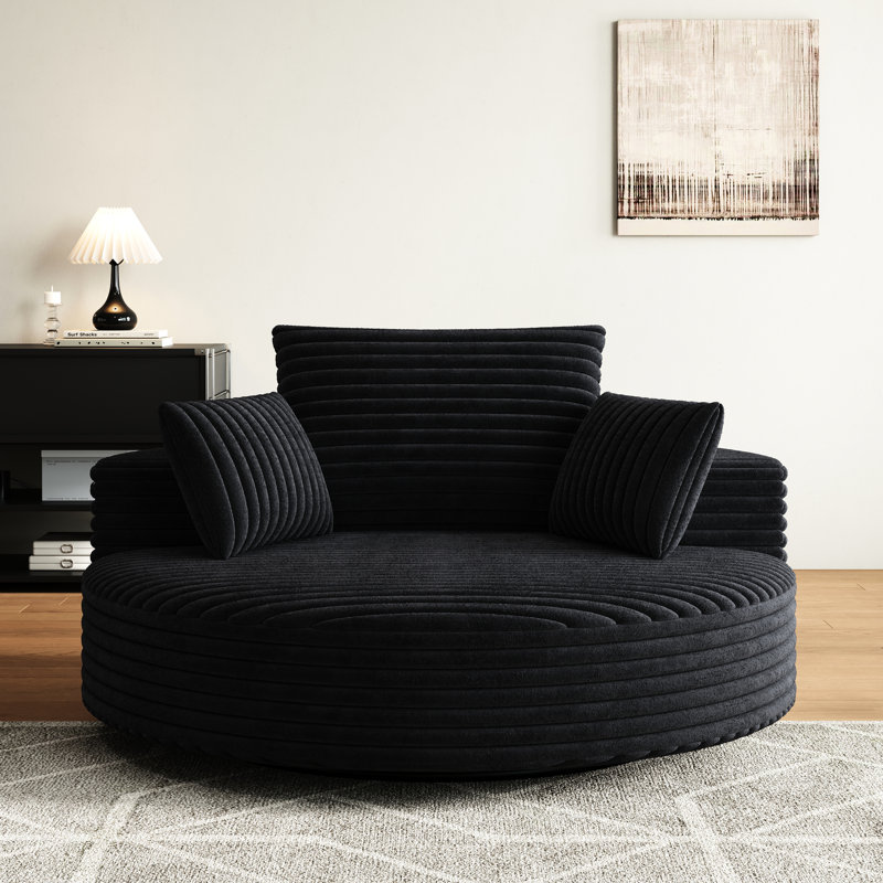 Fauteuil moelleux 55 po 55 po 55 po Chenille en velours côtelé 55 po