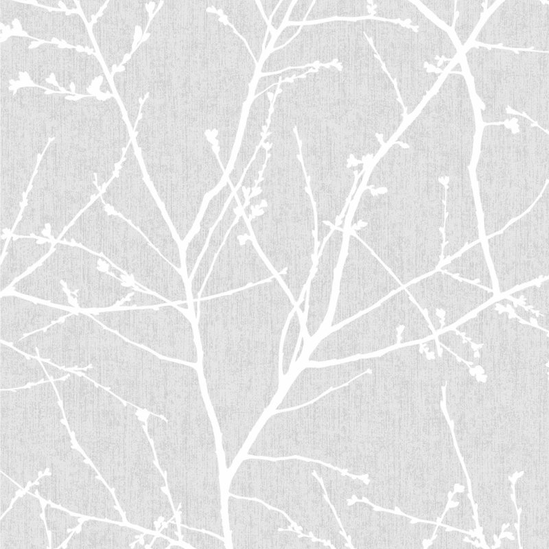 Superfresco Easy Innocence Branch Metallic Trees Wallpaper, Grey