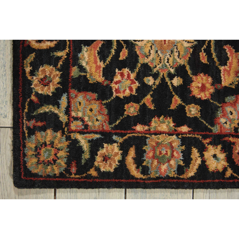 Tapis noir Devin, Tapis de couloir 2 pi 6 po x 8 pi
