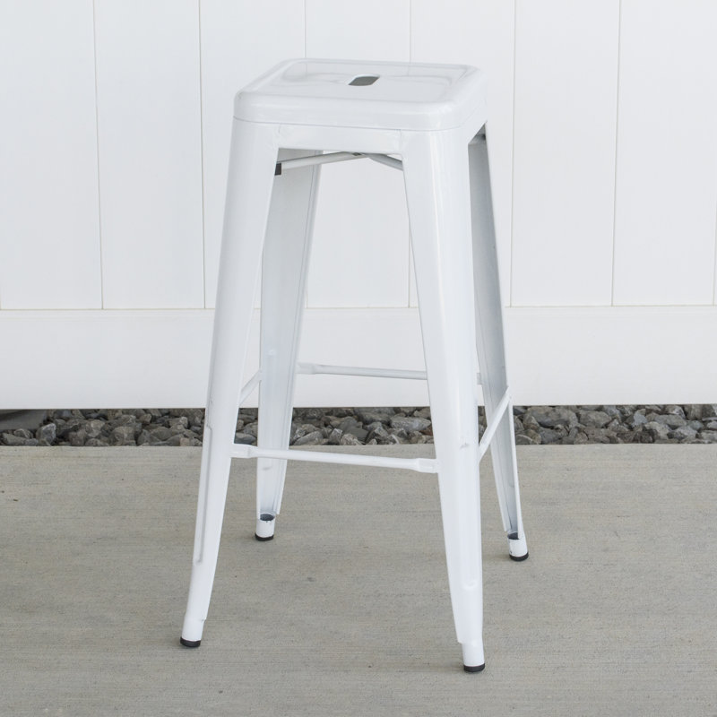 Tabouret bar et de comptoir Itzia, Tabouret de bar (assise de 30 po de hauteur), Blanc, 3