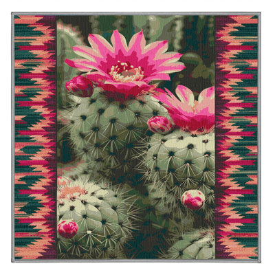 Washable Prickly Pear Southwestern Area Rug