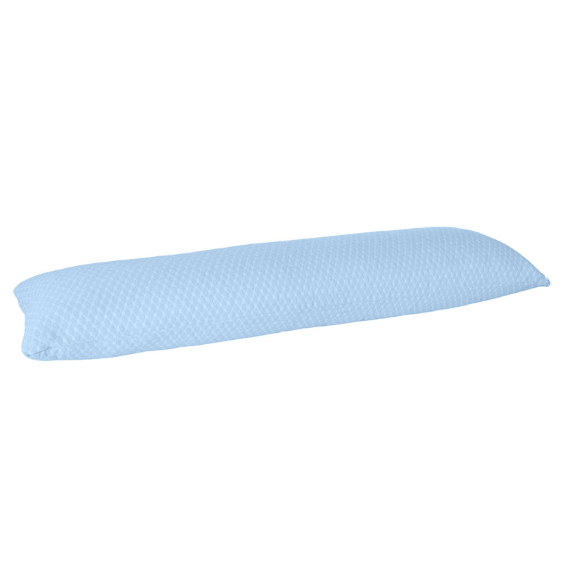 Oreiller pour le corps en mousse à mémoire de forme avec fermeture à glissière hypoallergénique, bleu