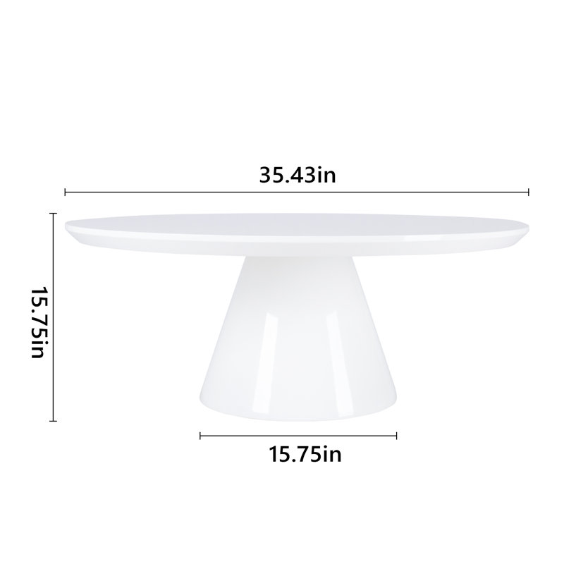Table basse ronde Lippa, Blanc