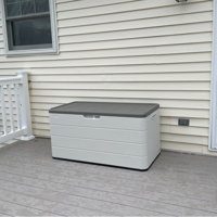 KINYING Resin Deck Box, Outdoor Storage Container, Large Waterproof Storage Bench KY-YT10