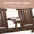 2-Seat Wooden Adirondack Loveseat with Built-In Table