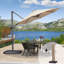 Parasol extérieur en porte-à-faux beige 10 pi avec base et housse-379066993