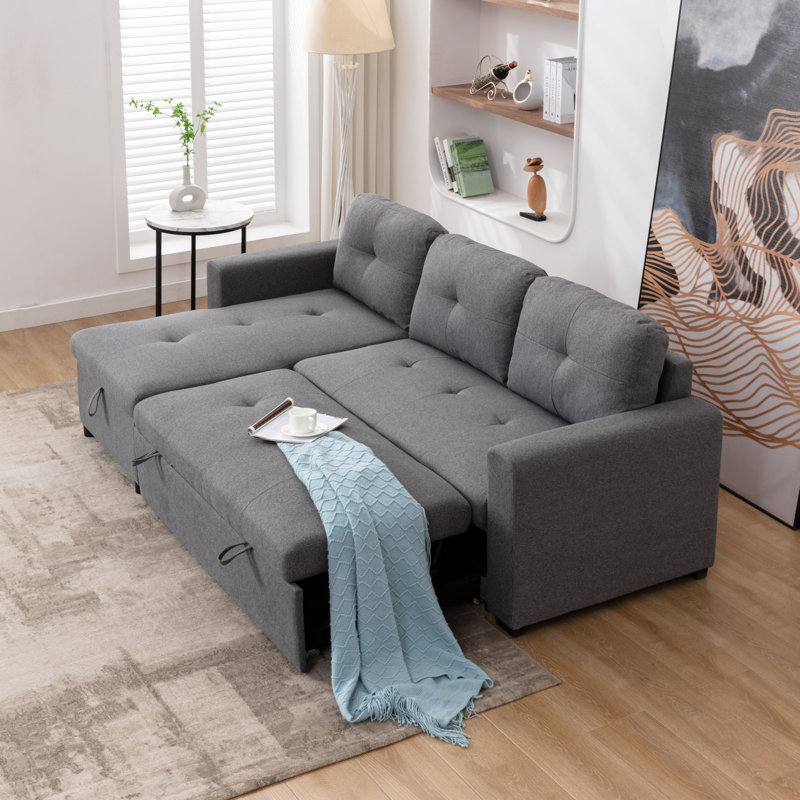 Kylissa 3 Seater Sofa Bed, Grey