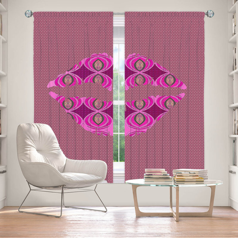 Ensemble de 2 rideaux pour fenêtre Finnian Lined, L 40 po x L 82 po, Rose/mauve