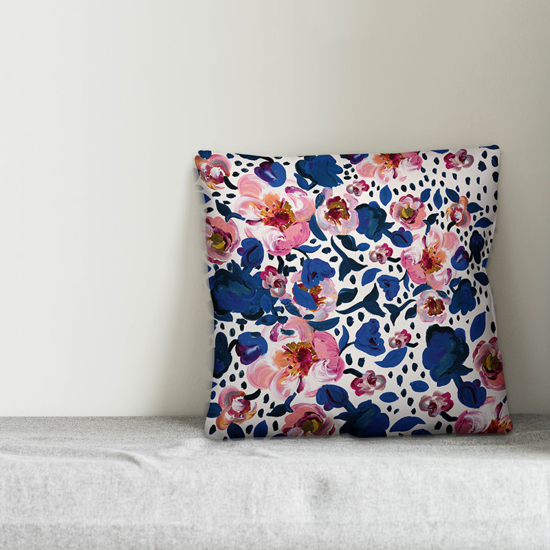 Summer Fun Floral Reversible Throw Pillow