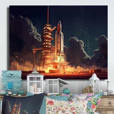 «Spaceship Rocket in Florida II», reproduction d'art moderne sur métal